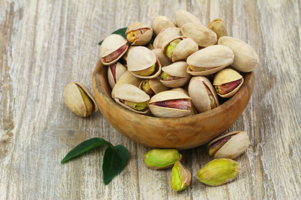 Pistachios contain a lot of arginines, an amino acid that helps preserve the arteries' flexibility and improve blood flow